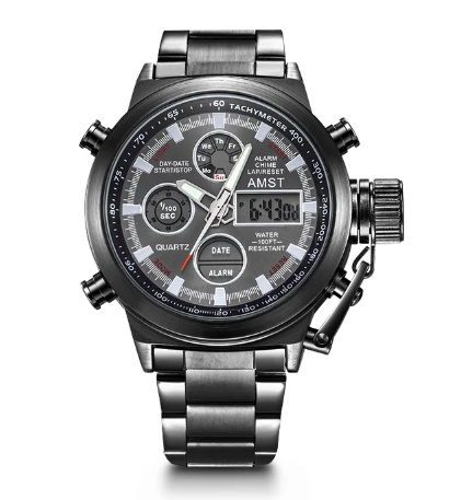 Часы AMST 3003 темного цвета на стальном браслете в интернет-магазине todalamoda Часы AMST 3003 темного цвета на стальном браслете в интернет-магазине todalamoda