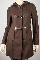 Пальто коричневое с капюшоном Benetton размер 44 в интернет-магазине todalamoda