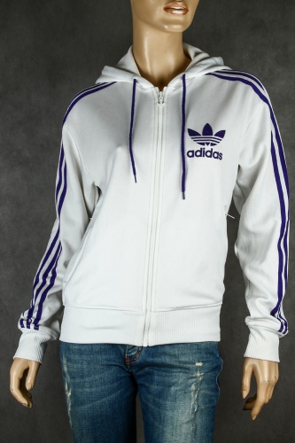Олимпийка белая с капюшоном Adidas ADIDAS в интернет-магазине todalamoda