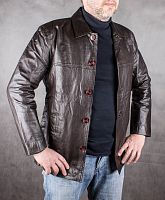 Куртка кожаная мужская коричневая TCM, размер 50 в интернет-магазине todalamoda