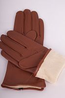 Перчатки кожаные коричневые Warmth