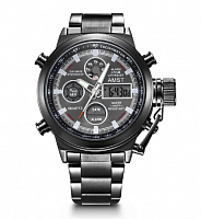 Часы AMST 3003 темного цвета на стальном  браслете в интернет-магазине todalamoda