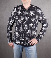 Мужская рубашка черная с белыми пальмами H&M, размер 46-48 в интернет-магазине todalamoda