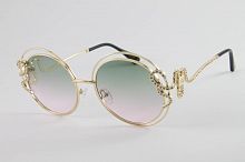 Стильные женские солнцезащитные очки в металлической оправе со стразами в интернет-магазине todalamoda