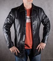 Мужская кожаная куртка френч LEONARDO, размер 48-50 в интернет-магазине todalamoda