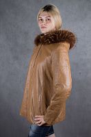 Кожаная теплая куртка женская Gian Marco Marunti, размер 48 в интернет-магазине todalamoda