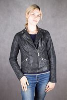 Кожаная куртка женская черная New Look Vintage, размер 46-48 в интернет-магазине todalamoda