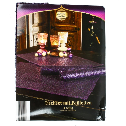 Набор салфеток с пайетками Schatze Orients фиолетовые (4шт) новое   в интернет-магазине todalamoda