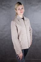 Бежевая женская куртка из замши leather, размер 54 в интернет-магазине todalamoda