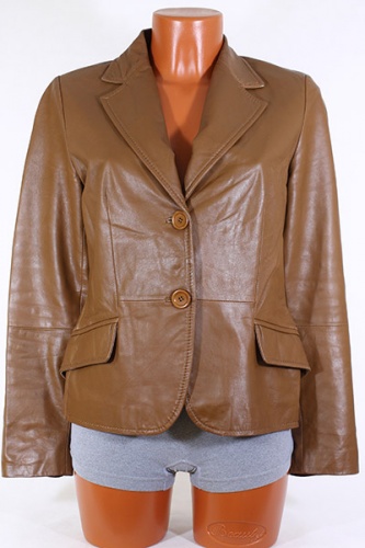 Куртка кожаная коричневая ZARA в интернет-магазине todalamoda