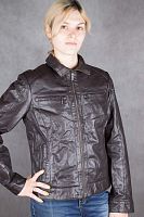 Кожаная куртка женская коричневая Geox, размер 46-48 в интернет-магазине todalamoda