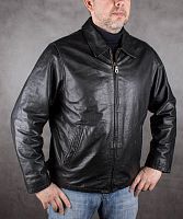 Черная кожаная куртка Ciro Citterio, размер 48-50 в интернет-магазине todalamoda