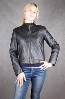 Кожаная куртка женская Neuenschwander черная, размер 46 в интернет-магазине todalamoda