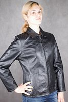 Кожаная куртка женская черная Best Connections, размер 46-48 в интернет-магазине todalamoda