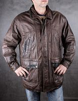 Куртка мужская коричневого цвета из натуральной кожи, размер 56 в интернет-магазине todalamoda