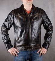 Мужская кожаная куртка ABSOLUT JOY, Италия размер 52