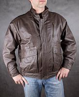 Куртка мужская коричневого цвета из натуральной кожи, размер 52-54 в интернет-магазине todalamoda