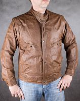 Куртка мужская коричневого цвета из натуральной кожи, размер 50 в интернет-магазине todalamoda