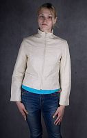 Кожаная куртка женская кремовая Aspel Vera Pelle, размер 44 в интернет-магазине todalamoda
