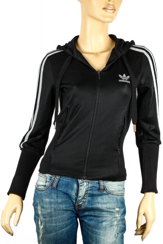 Олимпийка черная с капюшоном Adidas ADIDAS в интернет-магазине todalamoda