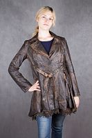 Кожаный плащ женский коричневый Vera Pelle, размер 44-46 в интернет-магазине todalamoda