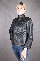 Кожаная куртка женская черная Madeleine, размер 46 в интернет-магазине todalamoda