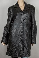 Плащ черный кожаный Essentiel размер 48-50 в интернет-магазине todalamoda