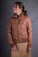 Кожаная куртка женская коричневая ONLY в интернет-магазине todalamoda