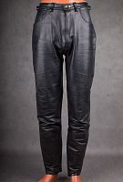 Мото-штаны кожаные черные мужские, размер 46-48 в интернет-магазине todalamoda