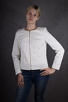 Пиджак женский белый на молнии Camaieu, размер 44-46 в интернет-магазине todalamoda