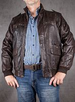 Мужская куртка из натуральной кожи Angelo Litrico, размер 48 в интернет-магазине todalamoda