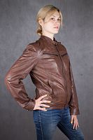 Кожаная куртка женская коричневая Vera Pelle, размер 46 в интернет-магазине todalamoda