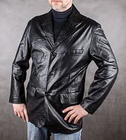 Куртка кожаная черная Cignal collection, размер 52 в интернет-магазине todalamoda