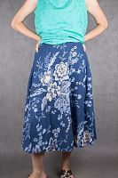 Юбка женская синяя с цветами, размер 44 в интернет-магазине todalamoda