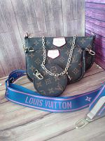 Сумка женская Louis Vuitton 3 в 1 с синим ремнём в интернет-магазине todalamoda