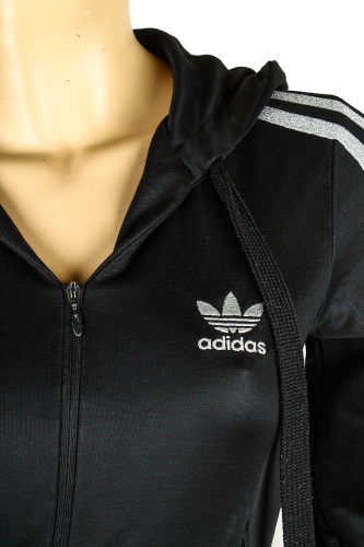 Олимпийка черная с капюшоном Adidas ADIDAS в интернет-магазине todalamoda фото 2