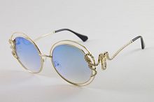Стильные женские солнцезащитные зеркальные очки в металлической оправе в интернет-магазине todalamoda