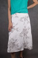 Юбка женская белая льняная с вышитыми цветами Will Swith, размер 50 в интернет-магазине todalamoda
