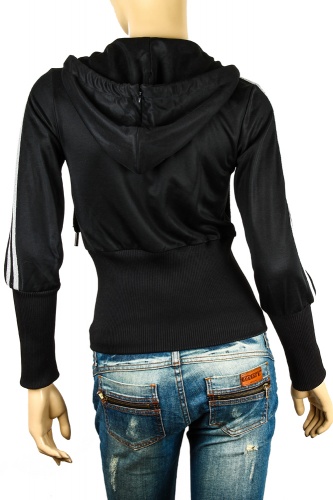 Олимпийка черная с капюшоном Adidas ADIDAS в интернет-магазине todalamoda фото 3