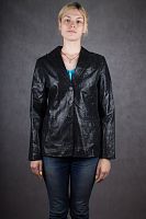 Кожаная куртка женская черная ClockHouse, размер 48 в интернет-магазине todalamoda
