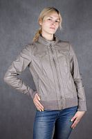 Кожаная куртка женская серая Only, размер 46-48 в интернет-магазине todalamoda