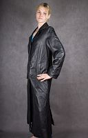 Кожаный плащ женский черный Vera Pelle Real Leather, размер 48-50 в интернет-магазине todalamoda