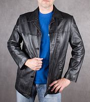 Мужская кожаная куртка черная Mode Monsieur, размер 48-50 в интернет-магазине todalamoda