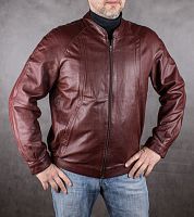 Куртка из натуральной кожи малиновая, размер 54 в интернет-магазине todalamoda