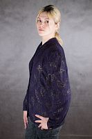 Женский фиолетовый пиджак из замши Lanna, размер 52-54 в интернет-магазине todalamoda