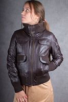 Кожаная куртка женская коричневая Mango в интернет-магазине todalamoda