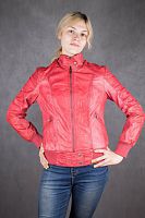 Кожаная куртка женская красная ClockHouse, размер 46 в интернет-магазине todalamoda