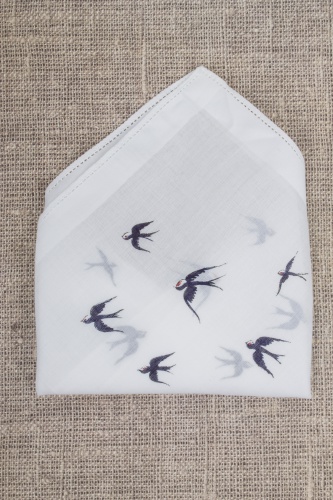 Набор носовых платков с птицами и бабочками (3шт)  в интернет-магазине todalamoda